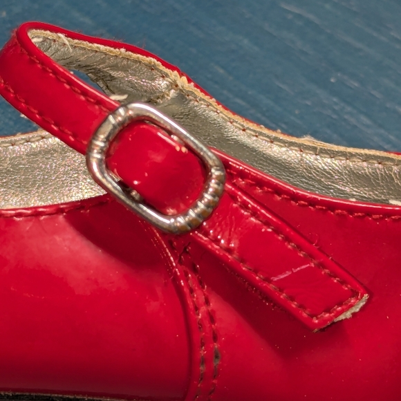 Sz 5 Toddler Red Kids Mary Jane Shoes - Picture 5 of 6
